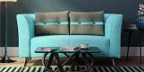 CasaCraft Adelia Two Seater Sofa In Celeste Blue Colour