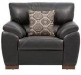 CasaCraft Almanzo One Seater Sofa With Throw Cushions In Black Colour