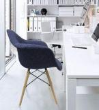 CasaCraft Alondro Cushion Accent Chair In Prussian Blue Colour