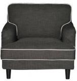 CasaCraft Anabel One Seater Sofa In Ebony Grey Colour