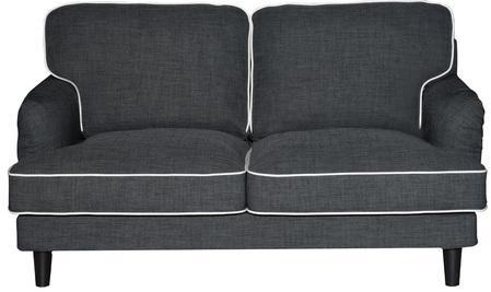 CasaCraft Anabel Two Seater Sofa In Ebony Grey Colour