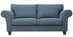 CasaCraft Anapolis Three Seater Sofa With Throw Pillows In Blue Colour