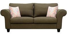 CasaCraft Anapolis Three Seater Sofa With Throw Pillows In Cedar Brown Colour