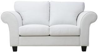 CasaCraft Anapolis Two Seater Sofa With Throw Pillows In Pearl White Colour