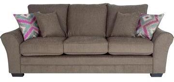 CasaCraft Bordeaux Beauty Three Seater Sofa With Throw Pillows In Grey Colour