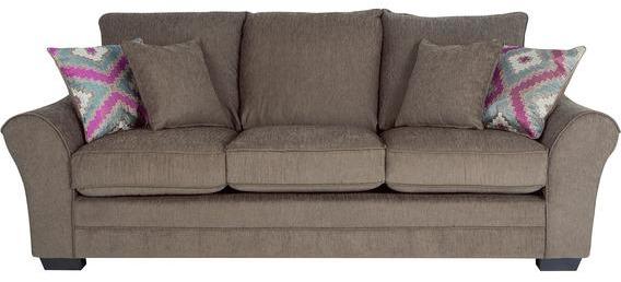 CasaCraft Bordeaux Beauty Three Seater Sofa With Throw Pillows In Grey Colour