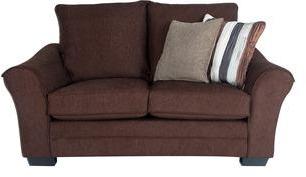 CasaCraft Bordeaux Beauty Two Seater Sofa With Throw Pillows In Brown Colour