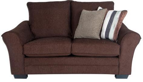 CasaCraft Bordeaux Beauty Two Seater Sofa With Throw Pillows In Brown Colour