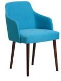 CasaCraft Calascio Arm Chair In Blue Colour With Cappucino Legs