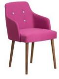 CasaCraft Calascio Arm Chair In Pink Color With Cocoa Legs