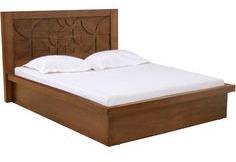 CasaCraft Catalonia Queen Size Bed With Box Storage In Amelia Oak Finish