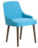 CasaCraft Celano Accent Chair In Blue Color With Cappuccino Legs