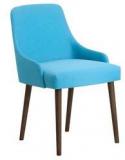 CasaCraft Celano Accent Chair In Blue Colour With Cappuccino Legs