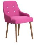 CasaCraft Celano Accent Chair In Pink Color With Cocoa Legs