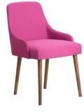 CasaCraft Celano Accent Chair In Pink Colour With Cocoa Legs