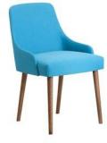 CasaCraft Celano Arm Chair In Blue Colour & Cocoa Legs