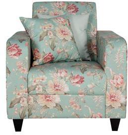 CasaCraft Elena One Seater Sofa in Grey Floral Print