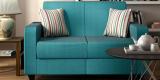 Casacraft Elena Two Seater Sofa With Throw Cushions In Capri Blue Colour