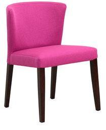 CasaCraft Emilio Dining Chair In Magneta Pink Colour With Cappucino Legs