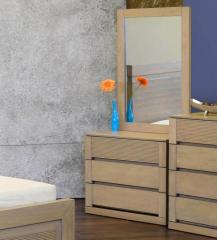 CasaCraft Estela Dresser Mirror Set in Artisan Oak Finish