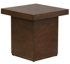 CasaCraft Floral End Table In Dark Walnut Colour