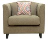 CasaCraft Florianopolis Single Seater Sofa With Throw Pillows In Fawn Colour