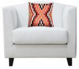 CasaCraft Florianopolis Single Seater Sofa With Throw Pillows In Pearl White Colour