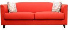 CasaCraft Florianopolis Three Seater Sofa With Throw Pillows In Ferrari Red Colour