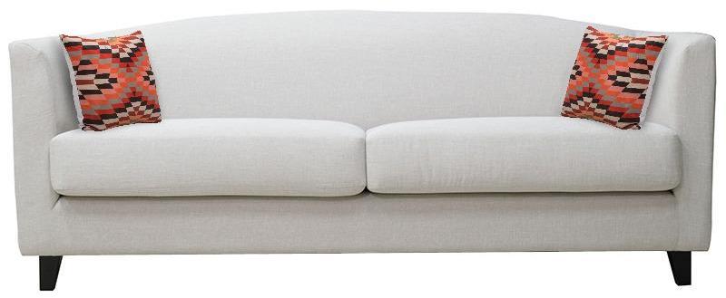 CasaCraft Florianopolis Three Seater Sofa with Throw Pillows in Vanilla Colour