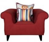 CasaCraft Gilberto One Seater Sofa With Throw Cushions In Burnt Sienna Colour