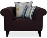 CasaCraft Gilberto One Seater Sofa With Throw Cushions In Chestnut Brown Colour