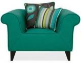 CasaCraft Gilberto One Seater Sofa With Throw Cushions In Jade Colour