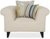 CasaCraft Gilberto One Seater Sofa With Throw Cushions In Pale Taupe Colour