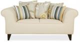 CasaCraft Gilberto Two Seater Sofa With Throw Cushions In Pale Taupe Colour