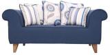 CasaCraft Gilberto Two Seater Sofa With Throw Cushions In Teal Blue Colour