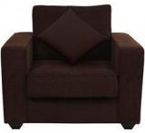 CasaCraft Jordana One Seater Sofa In Chestnut Brown Colour