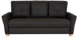 CasaCraft Lenora Half Leather Three Seater Sofa In Brown Colour