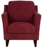 CasaCraft Liliana One Seater Sofa In Burgundy Colour