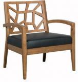 CasaCraft Nidia Arm Chair In Black And Cocoa Finish