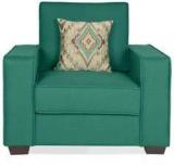 CasaCraft Oritz One Seater Sofa With Throw Cushions In Jade Colour