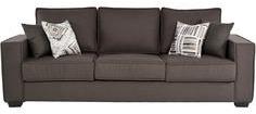 CasaCraft Oritz Three Seater Sofa With Throw Pillows In Charcoal Grey Colour