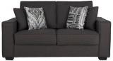 CasaCraft Oritz Two Seater Sofa With Throw Cushions In Charcoal Grey Colour