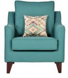 CasaCraft Pamplona One Seater Sofa With Throw Pillow In Jade Colour