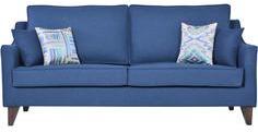 CasaCraft Pamplona Three Seater Sofa With Throw Pillows In Teal Blue Colour