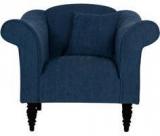 CasaCraft Paulina One Seater Sofa In Navy Blue Colour