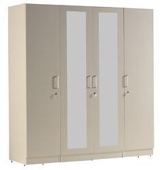 CasaCraft Rico Four Door Marine Plywood Wardrobe In Champagne With Hazel Cambric Internal Finish