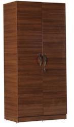 CasaCraft Rico Two Door Marine Plywood Wardrobe In Brazilion Walnut With Silver Grey Internal Finish