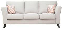 CasaCraft Rio Branco Three Seater Sofa With Throw Pillows In Vanilla Colour