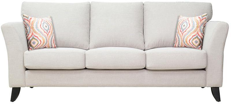 CasaCraft Rio Branco Three Seater Sofa with Throw Pillows in Vanilla Colour