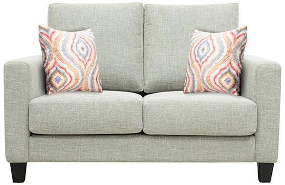 CasaCraft Rio Grande Double Seater Sofa with Throw Pillows in Silver Grey Colour